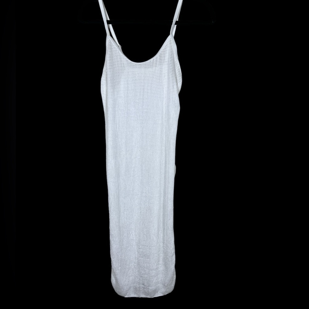 White Coverup with adjustable Straps/ Slits on the side Women's Size Medium